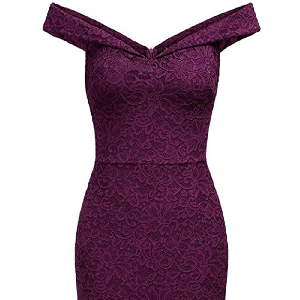 WEDDING RECEPTION/HOLIDAY DRESS Women's Off Shoulder Lace Evening Dress
